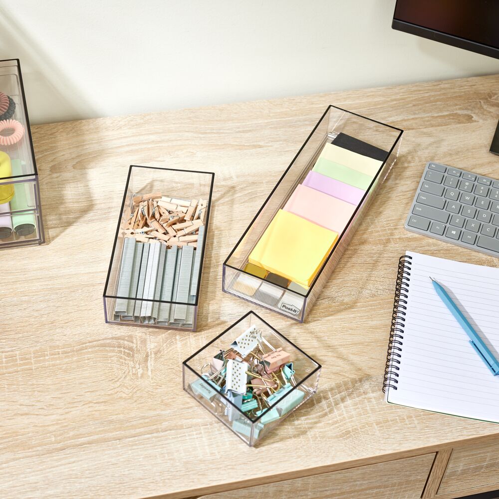 RPET Onyx Stack & Slide Organizers (Set of 3) Clear - Image 3