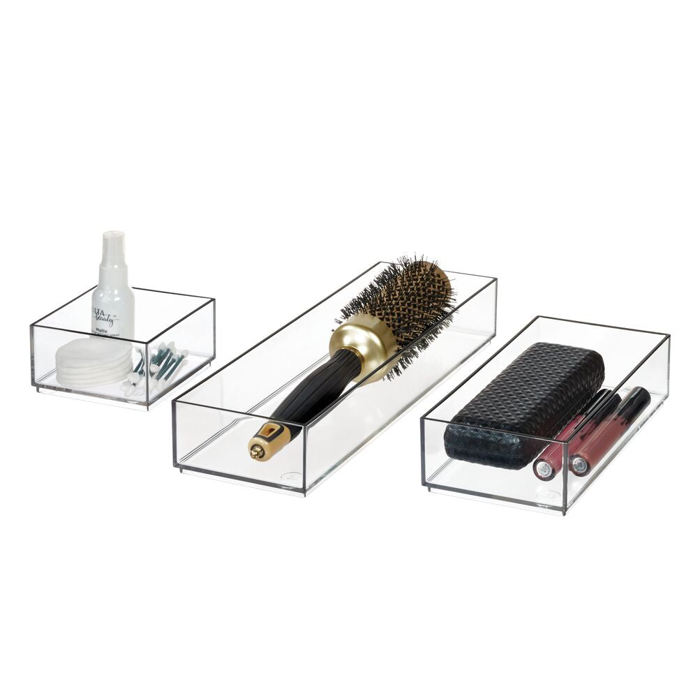 RPET Onyx Stack & Slide Organizers (Set of 3) Clear - Image 2