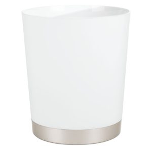 Sedona Waste Can Satin White/Nickel