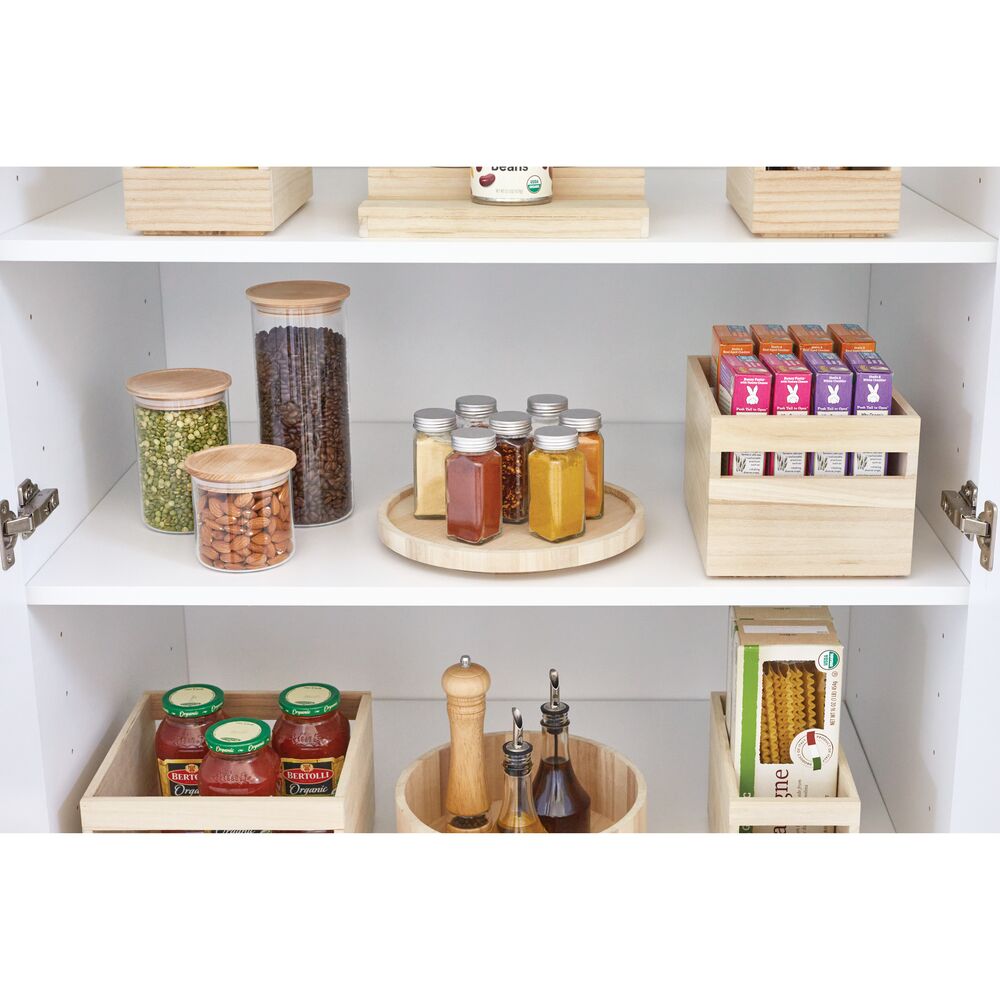 iDesign EcoWood Natural Paulownia Wood Storage Bin with Handles - Image 2