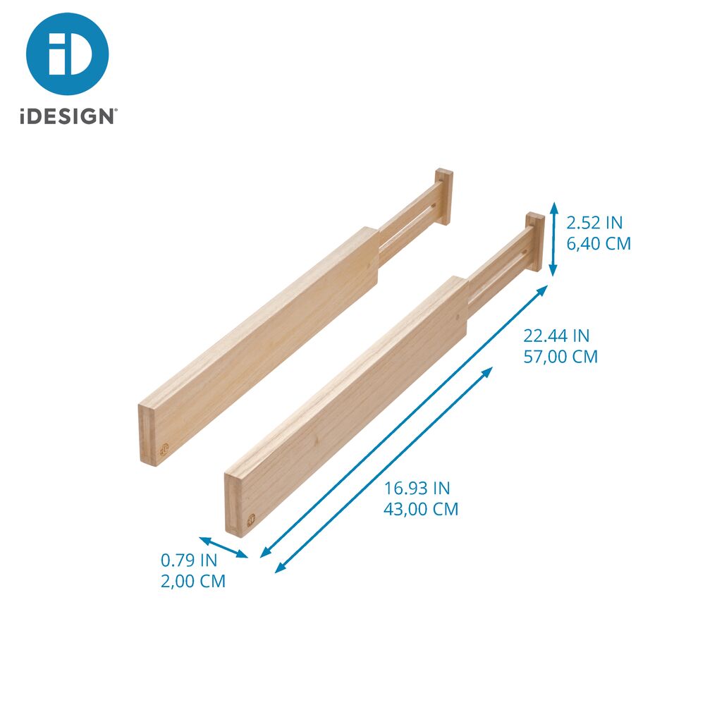 iDesign EcoWood Paulownia Expandable Drawer Divider Inserts (Set of 2) - Image 5