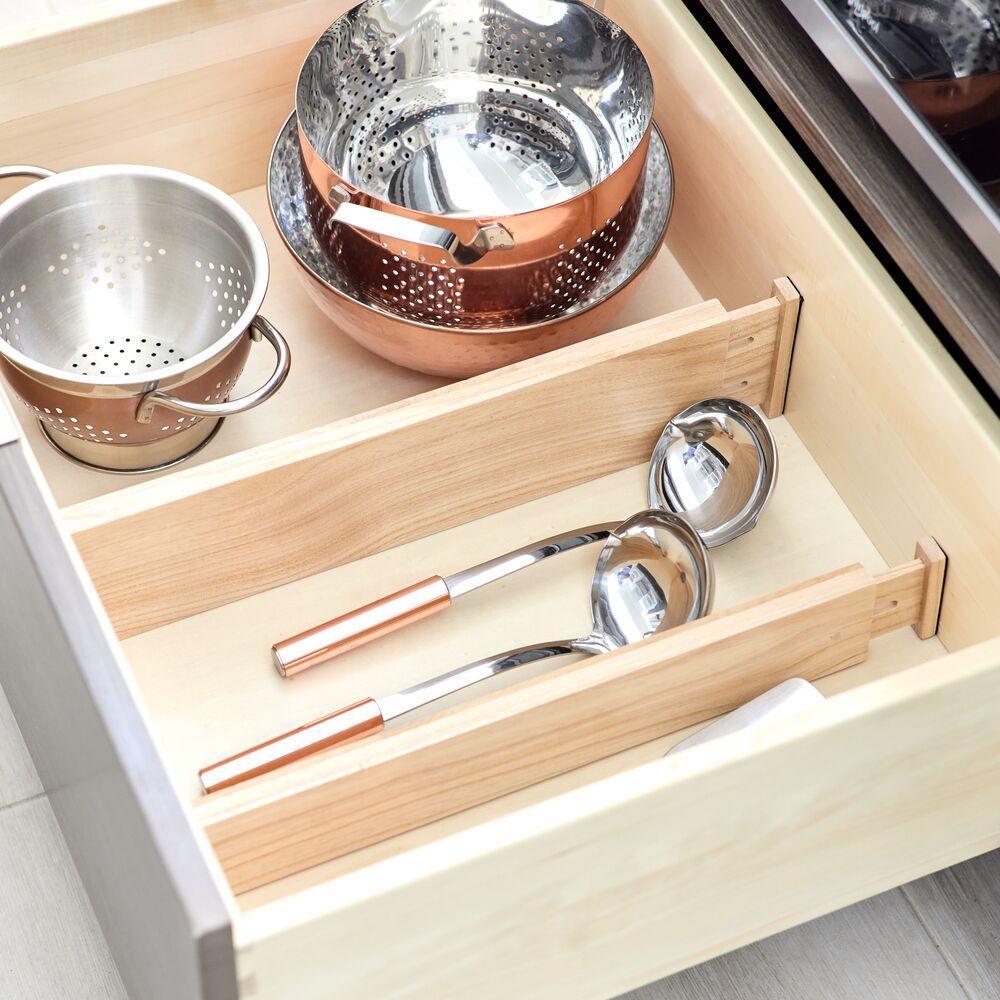 iDesign EcoWood Paulownia Expandable Drawer Divider Inserts (Set of 2) - Image 6