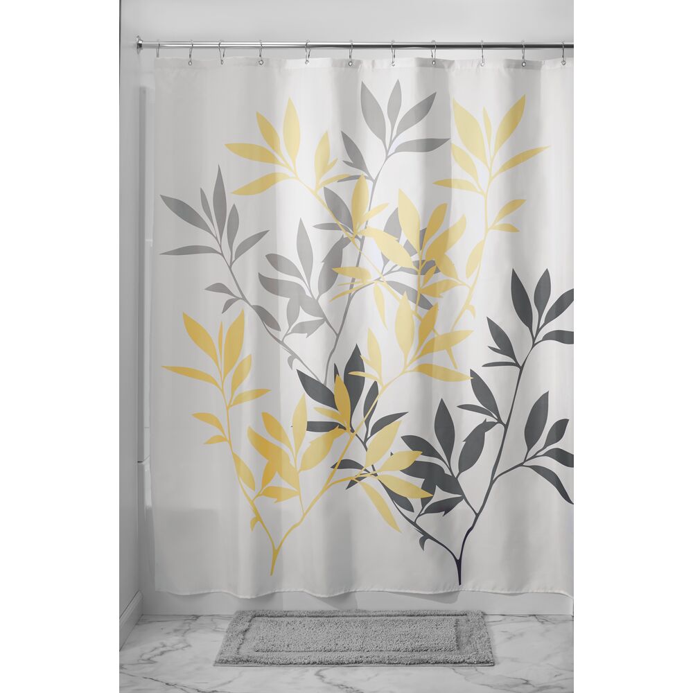 Leaves Shower Curtain Yellow/Gray - Image 3