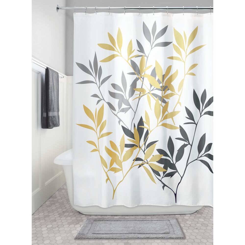 Leaves Shower Curtain Yellow/Gray - Image 6