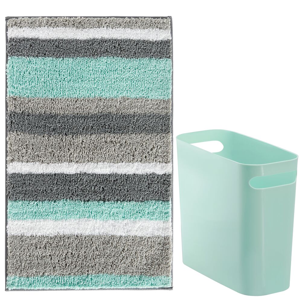 Stripz Rug 34 x 21 Mint/Gray - Image 6