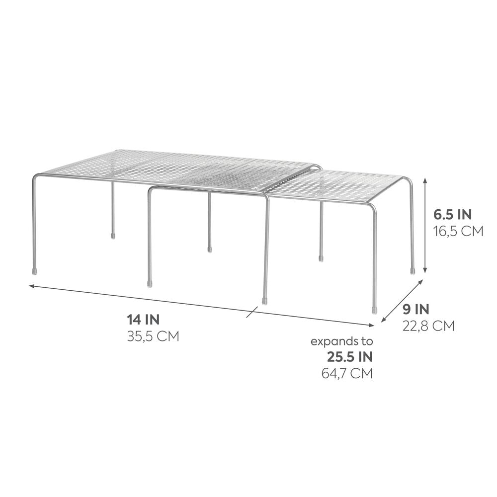 Classico Expandable & Stackable Cabinet Shelves Silver - Image 6