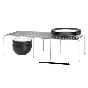 Classico Expandable & Stackable Cabinet Shelves Silver
