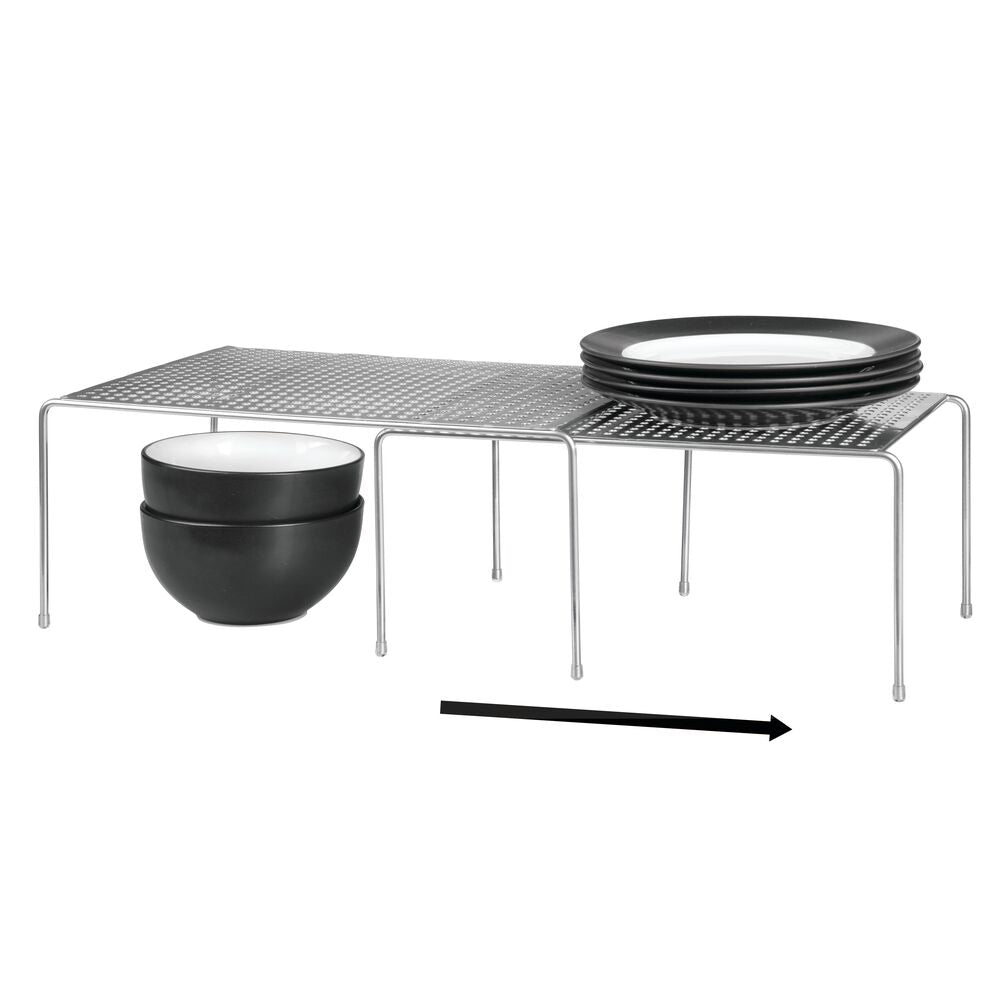 Classico Expandable & Stackable Cabinet Shelves Silver