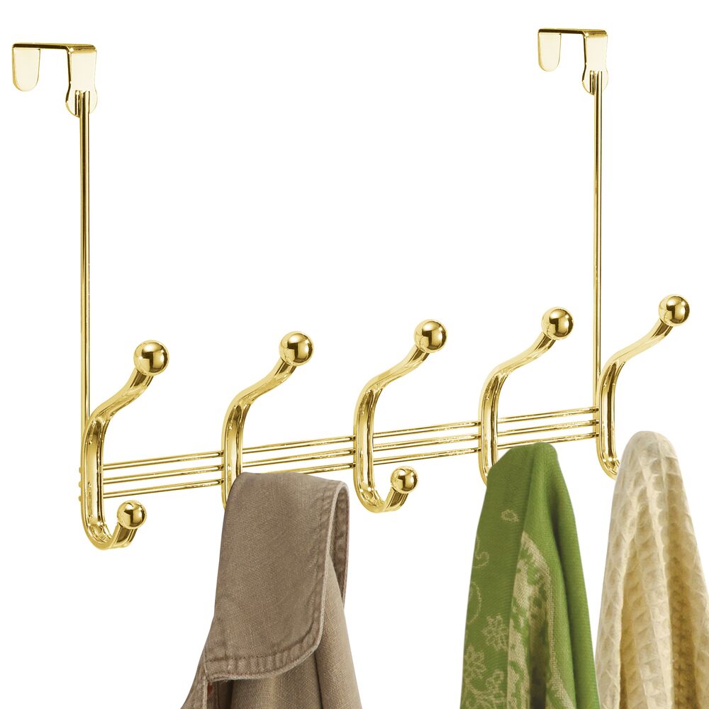 York Lyra Over The Door Rack 5Hooks Gold/Brass