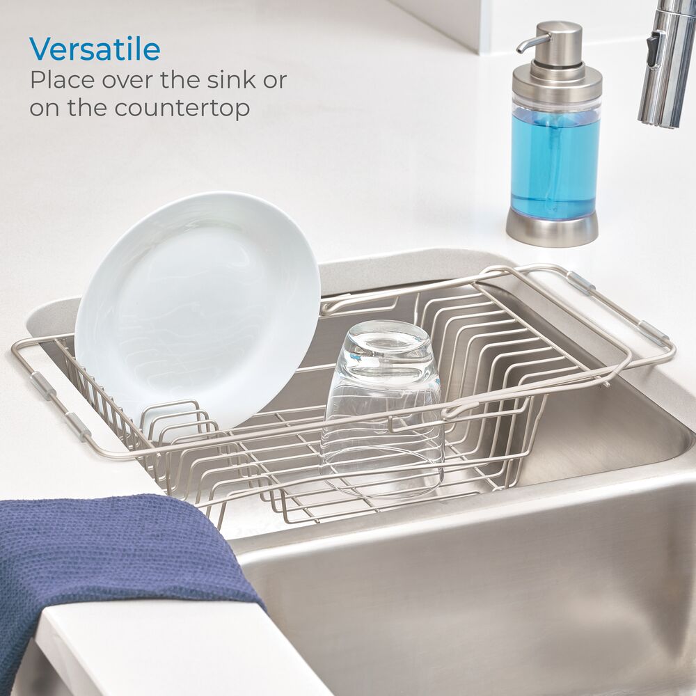 iDesign Classico Over Sink Dish Drainer in Satin - Image 2