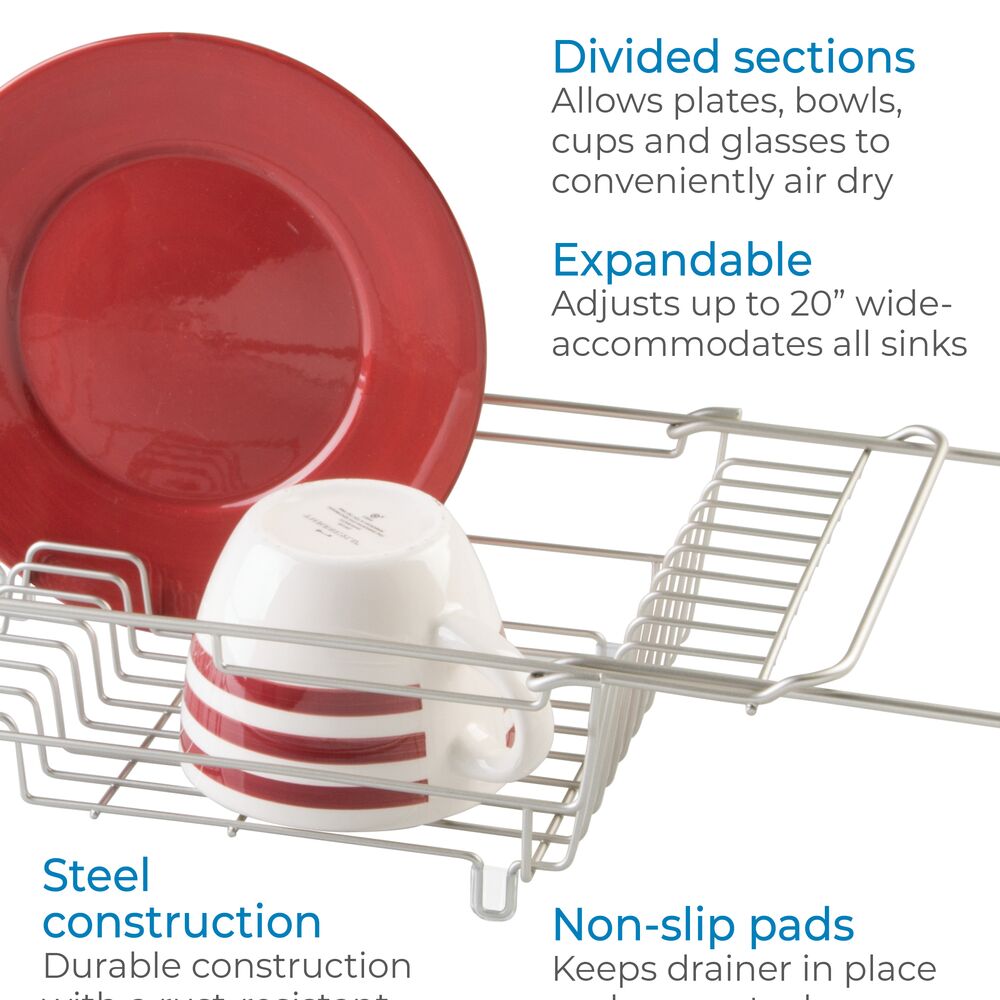 iDesign Classico Over Sink Dish Drainer in Satin - Image 3