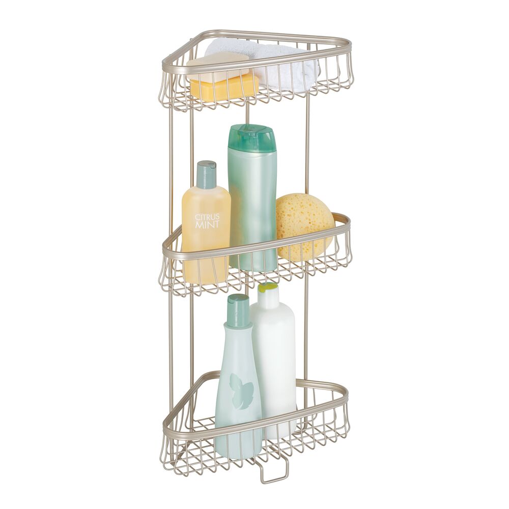 York Lyra 3 Tier Shower Shelf Satin
