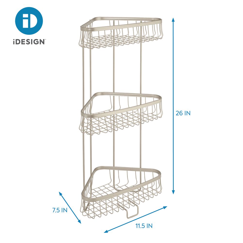 York Lyra 3 Tier Shower Shelf Satin - Image 5
