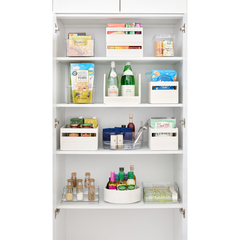 iDesign Crisp Divided Bin 6 x 14 x 8 in Clear and Matte White - Image 5