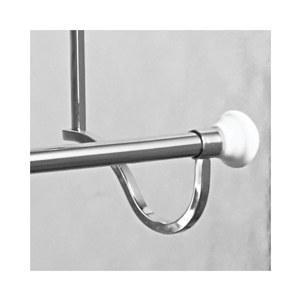 York Over Shower Door Towel Rack 3 White/Chrome - Image 4