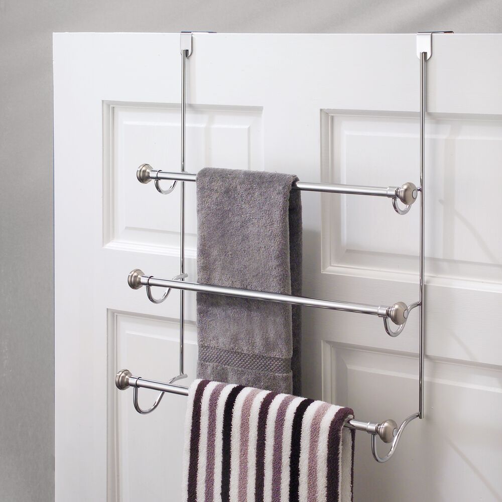 York Metal Over Shower Door Towel Rack 3 Split Finish - Image 5