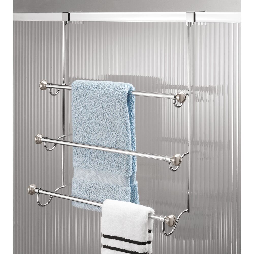 York Metal Over Shower Door Towel Rack 3 Split Finish - Image 4