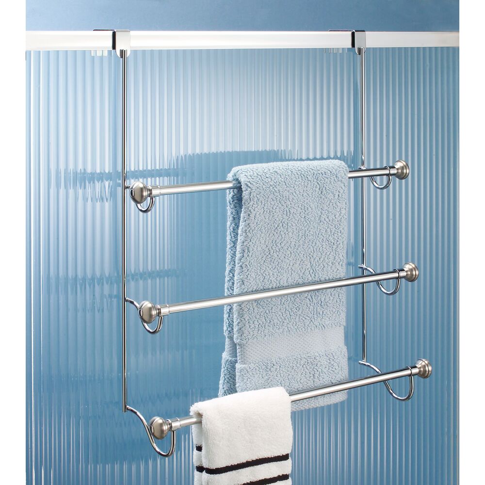 York Metal Over Shower Door Towel Rack 3 Split Finish - Image 6