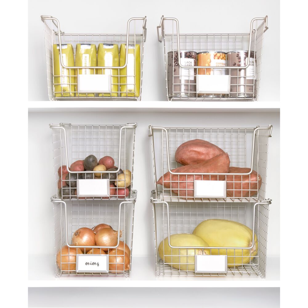 iDesign Classico Stackable Basket 12 x 10 x 7.75 in Matte Satin - Image 5