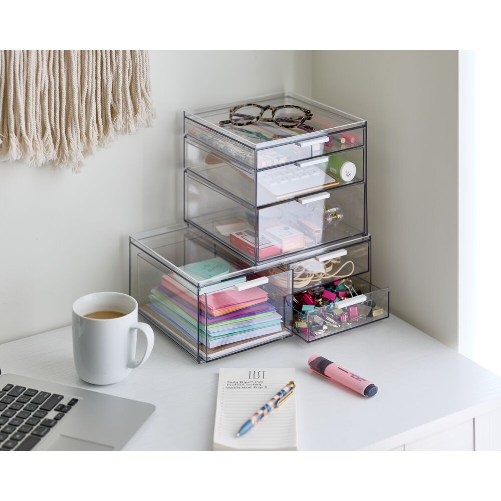 Tall Plastic Cosmetic 3-Drawer Organizer - Image 15