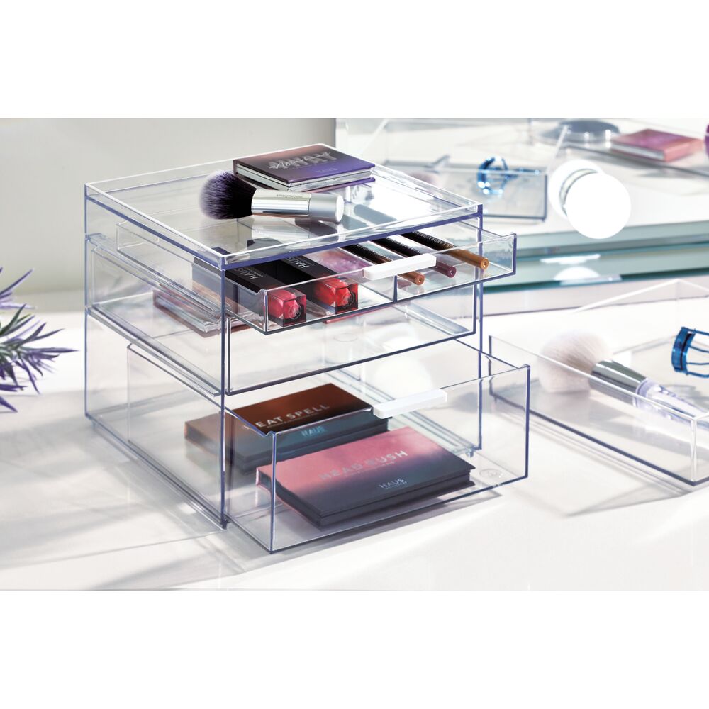 Tall Plastic Cosmetic 3-Drawer Organizer - Image 13