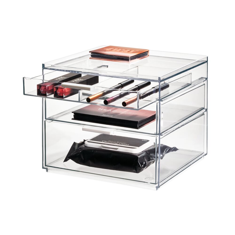 Tall Plastic Cosmetic 3-Drawer Organizer - Image 12
