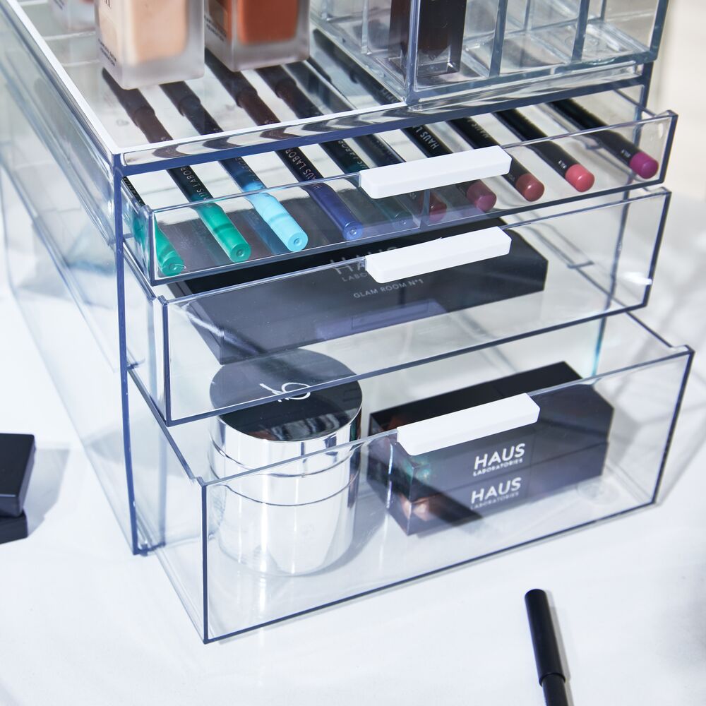 Tall Plastic Cosmetic 3-Drawer Organizer - Image 14