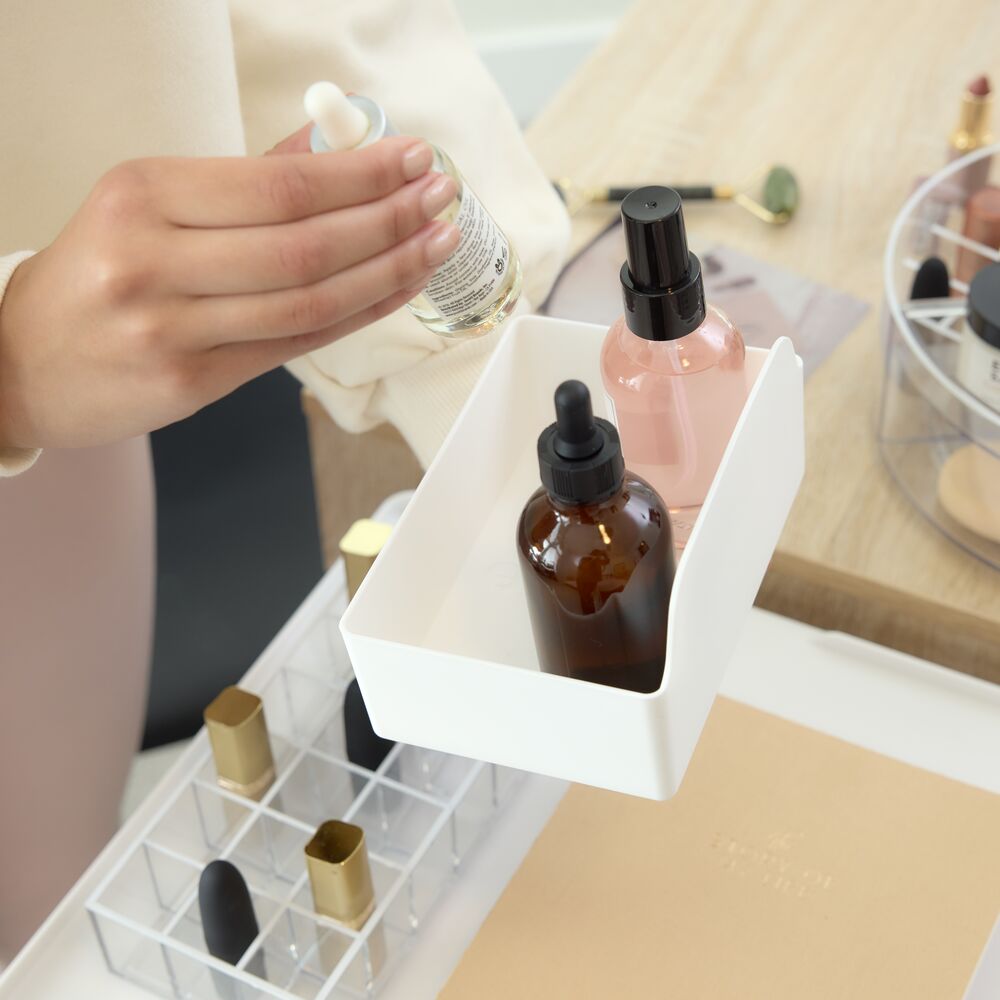 Signature Series Collection In-Drawer Cosmetic Organizer Bin. White - Image 4