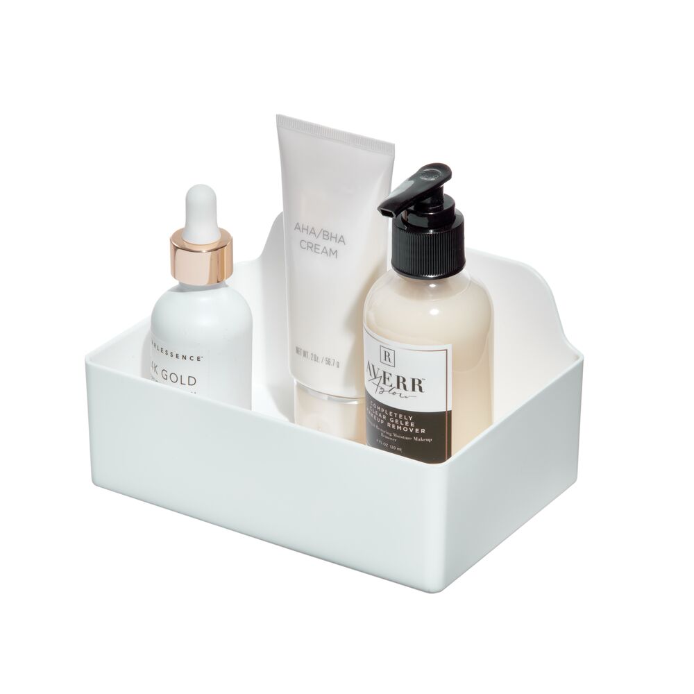 Signature Series Collection In-Drawer Cosmetic Organizer Bin. White - Image 2