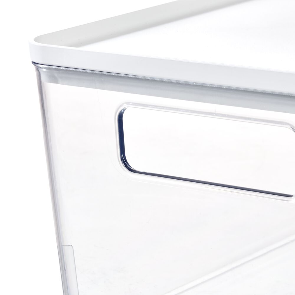 iDesign Large Lidded Bin Clear/Marshmallow - Image 6