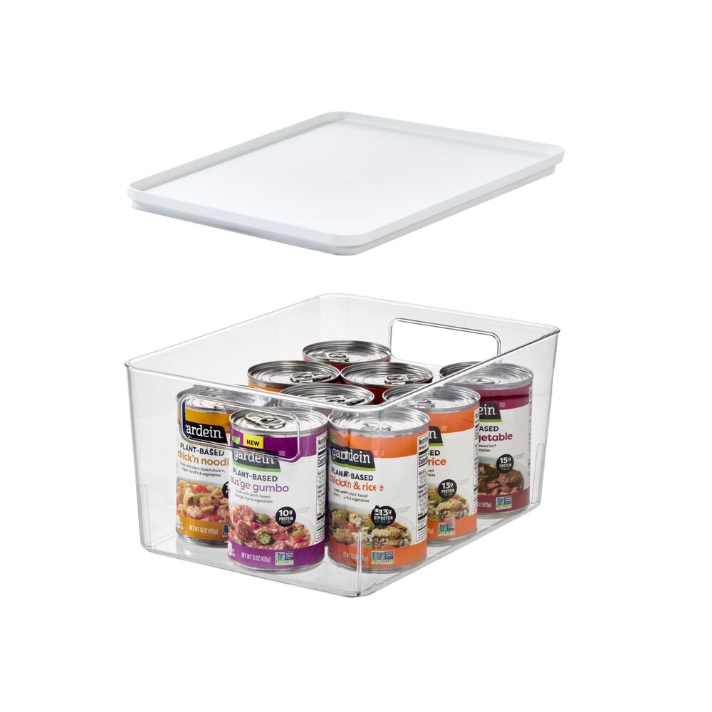 iDesign Large Lidded Bin Clear/Marshmallow - Image 5