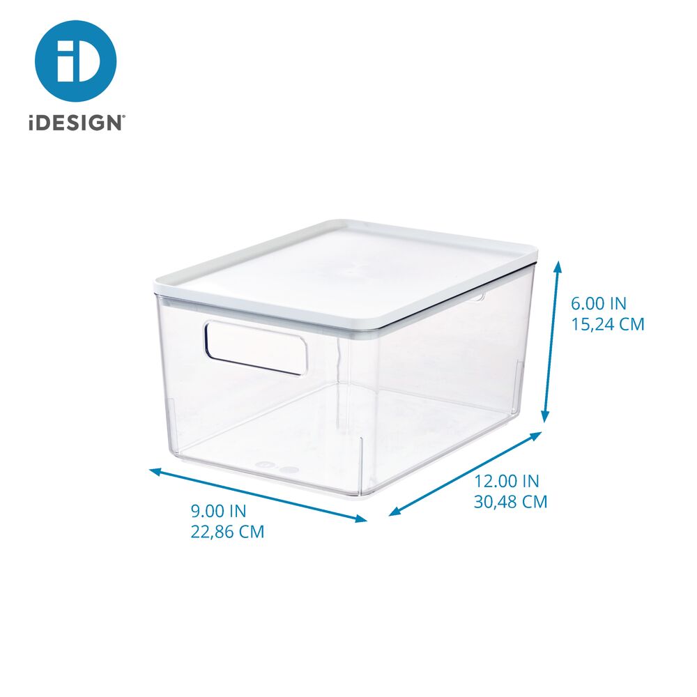 iDesign Large Lidded Bin Clear/Marshmallow - Image 4