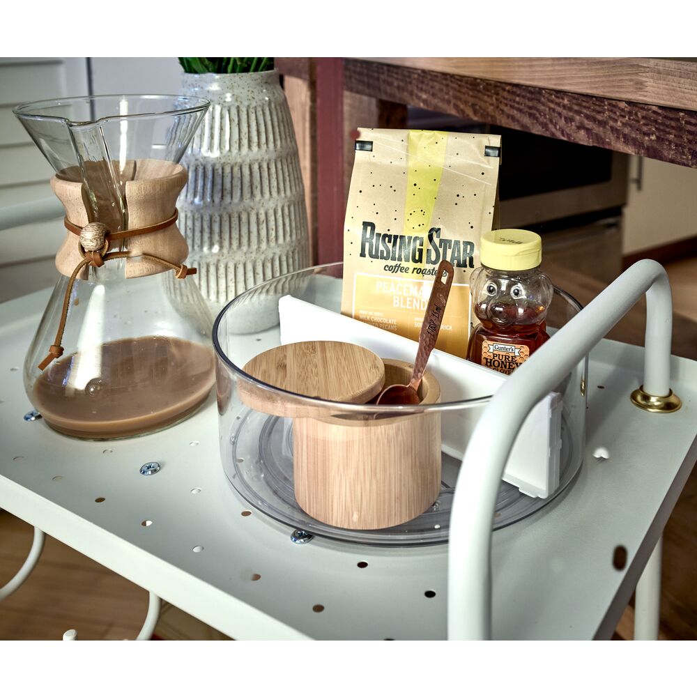 iDesign Divided Turntable Clear/Marshmallow - Image 3