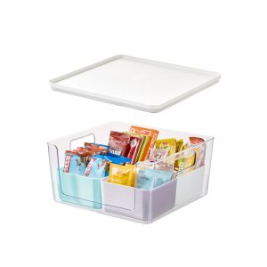 iDesign Large Lidded Bin & 4 Inner Medium Bins. Multicolored/Marshmallow