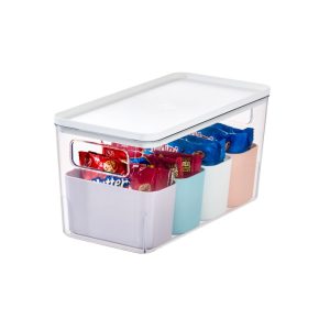 iDesign Large Lidded Bin & 4 Inner Bins Multicolor/Marshmallow