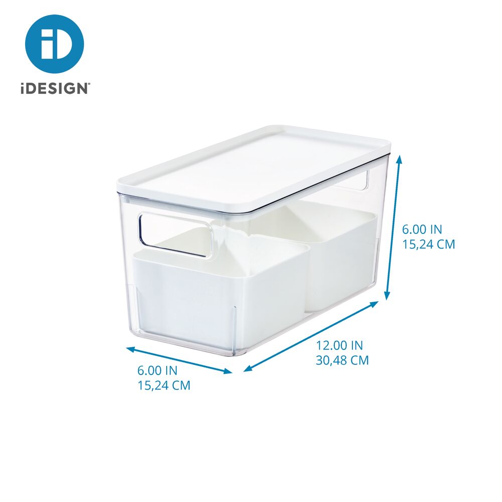 iDesign Large Lidded Bin & Inner Bins Clear/Marshmallow - Image 4