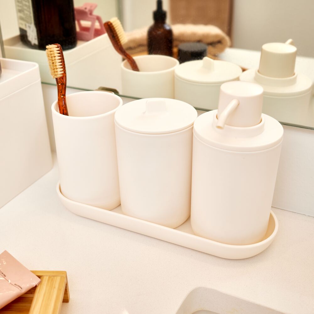 iDesign Recycled Plastic Cade Bath Accessories in Coconut-4 Piece Set - Image 5