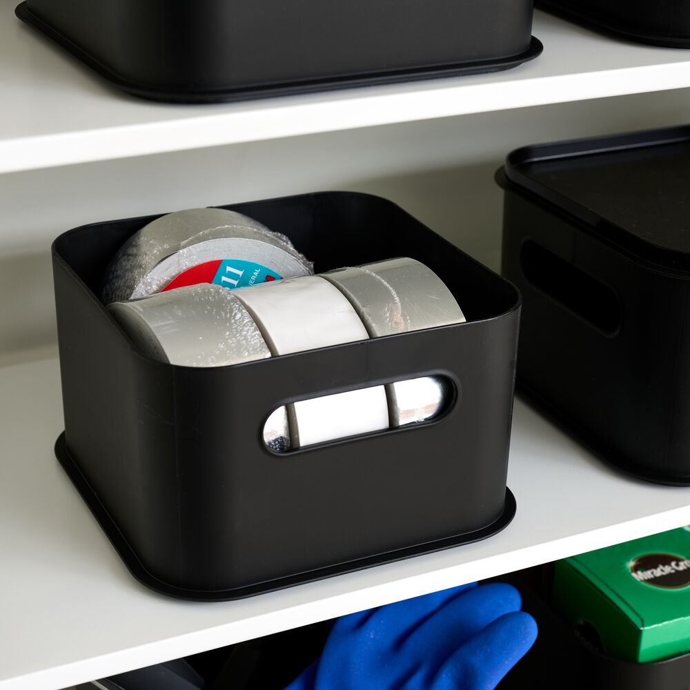 iDesign Eco Garage Storage Starter Set. Made from Recycled Plastic. Set of 6. Matte Black - Image 5