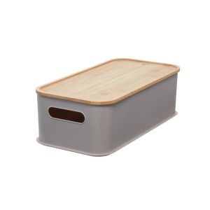 RPP Large Handled Bin w Bamboo Lid 8.4 x 16.9 x 5 Porpoise/N