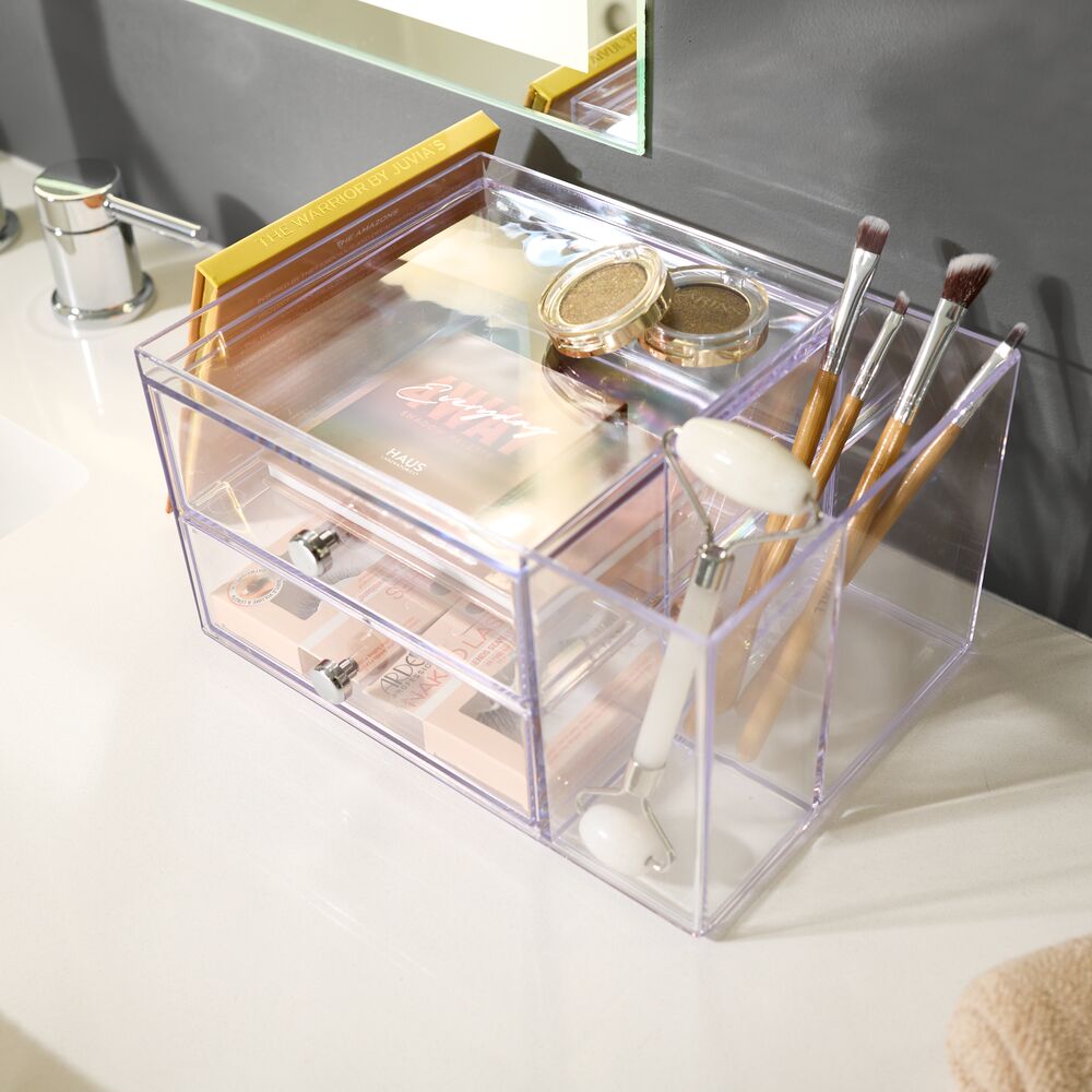 iDesign Drawers with Side Organizer - 2 Drawer in Clear - Image 5
