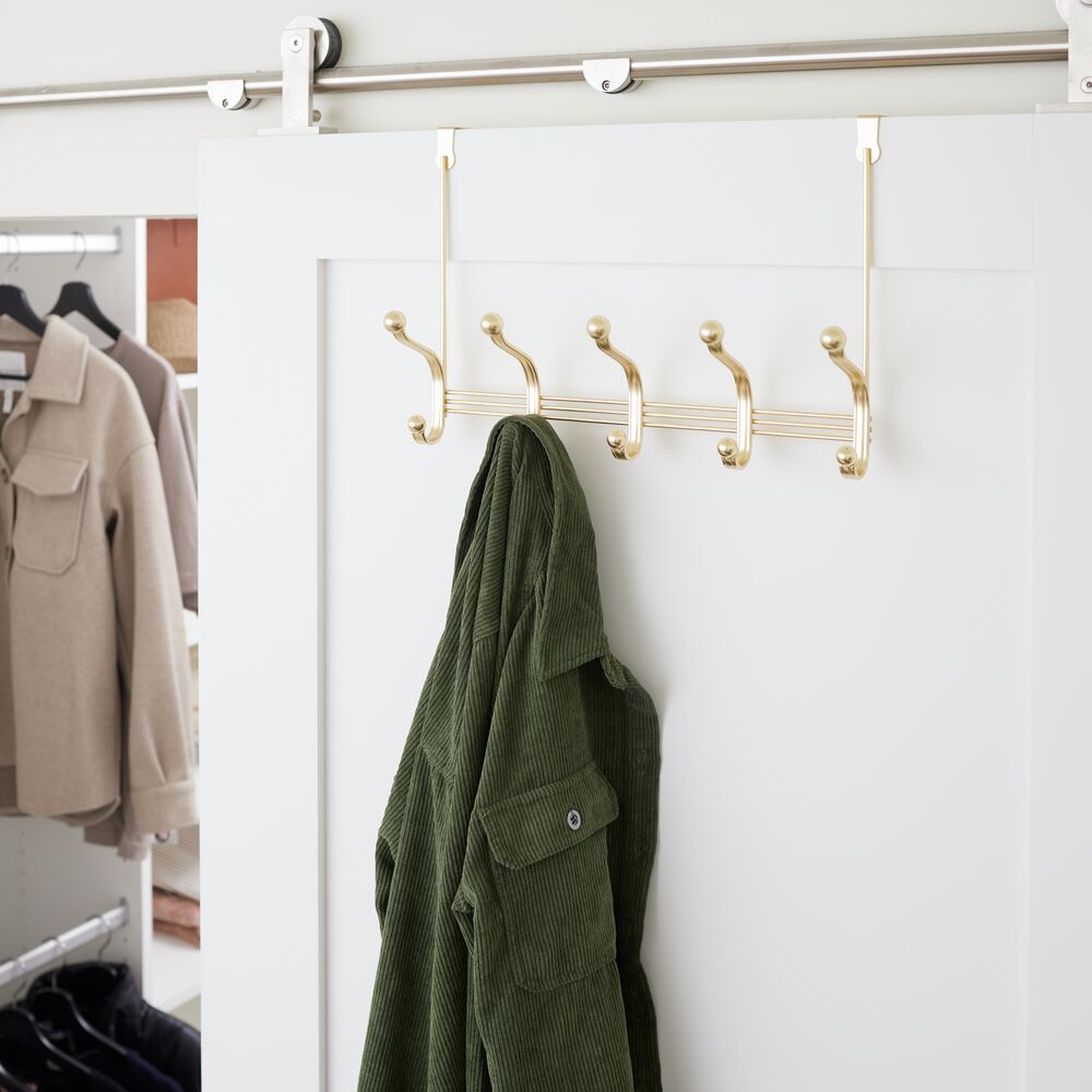 York Lyra Over The Door Rack 5Hooks Gold/Brass - Image 2