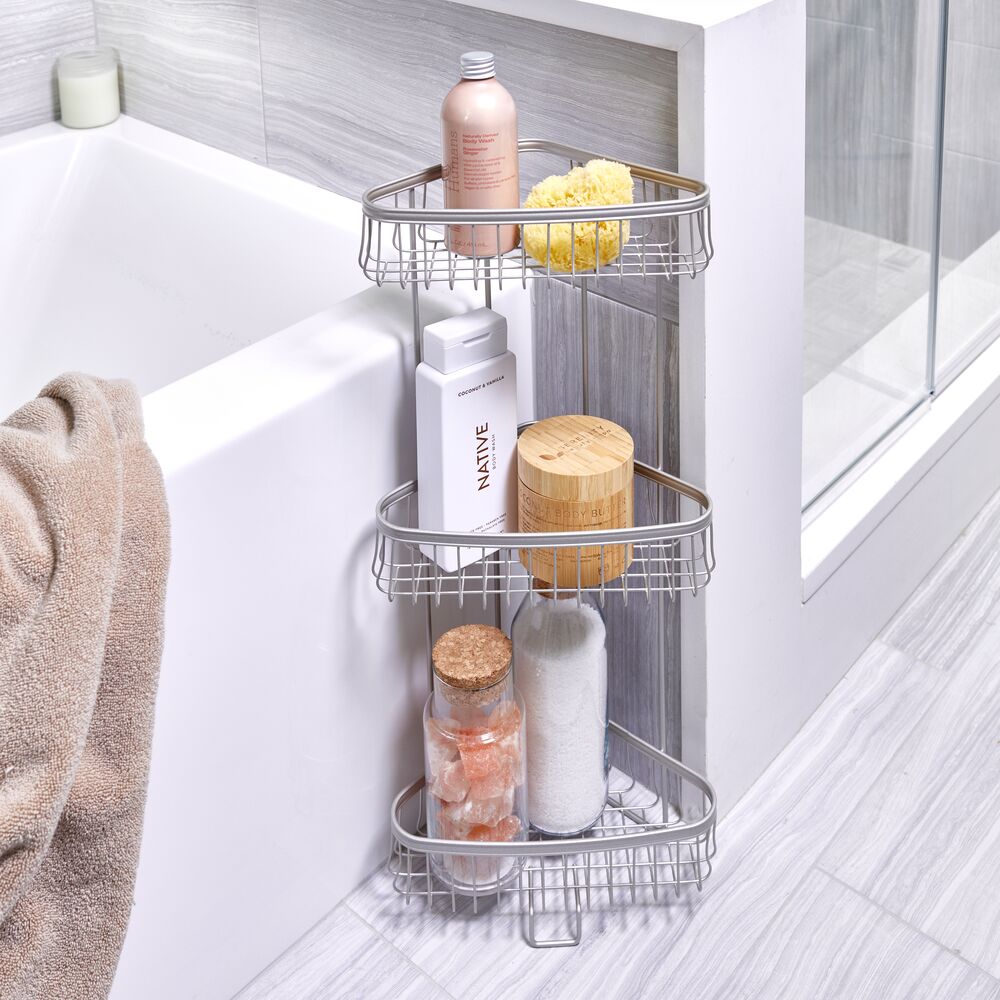 York Lyra 3 Tier Shower Shelf Satin - Image 4
