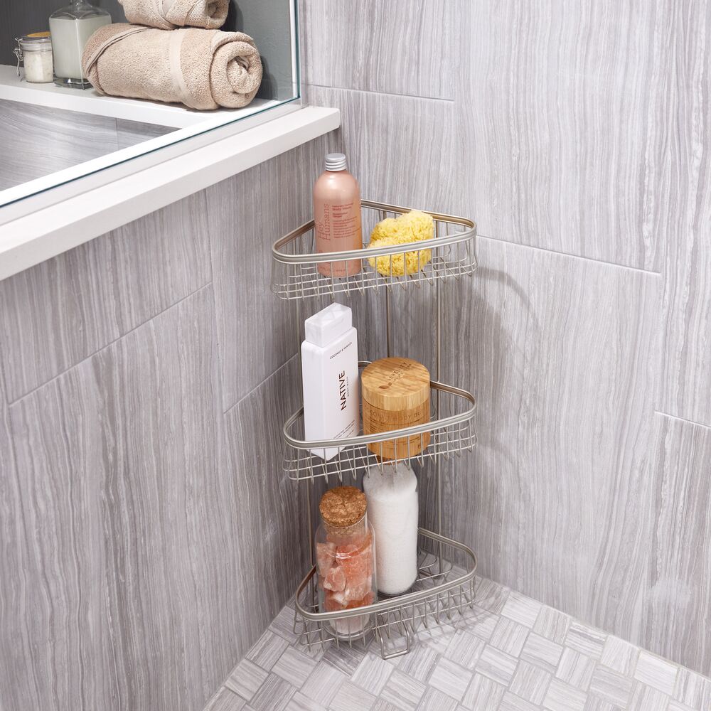 York Lyra 3 Tier Shower Shelf Satin - Image 3