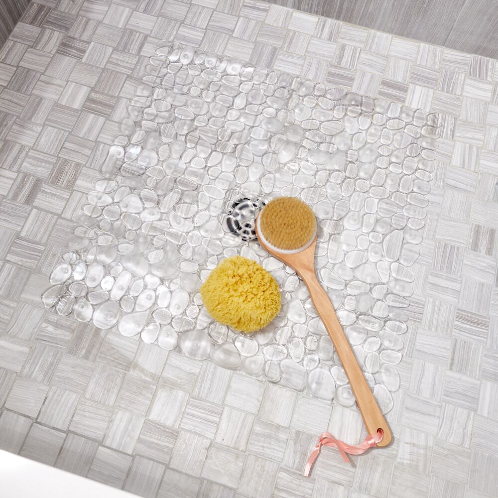 iDesign Pebblz Square Shower Mat in Clear - Image 5