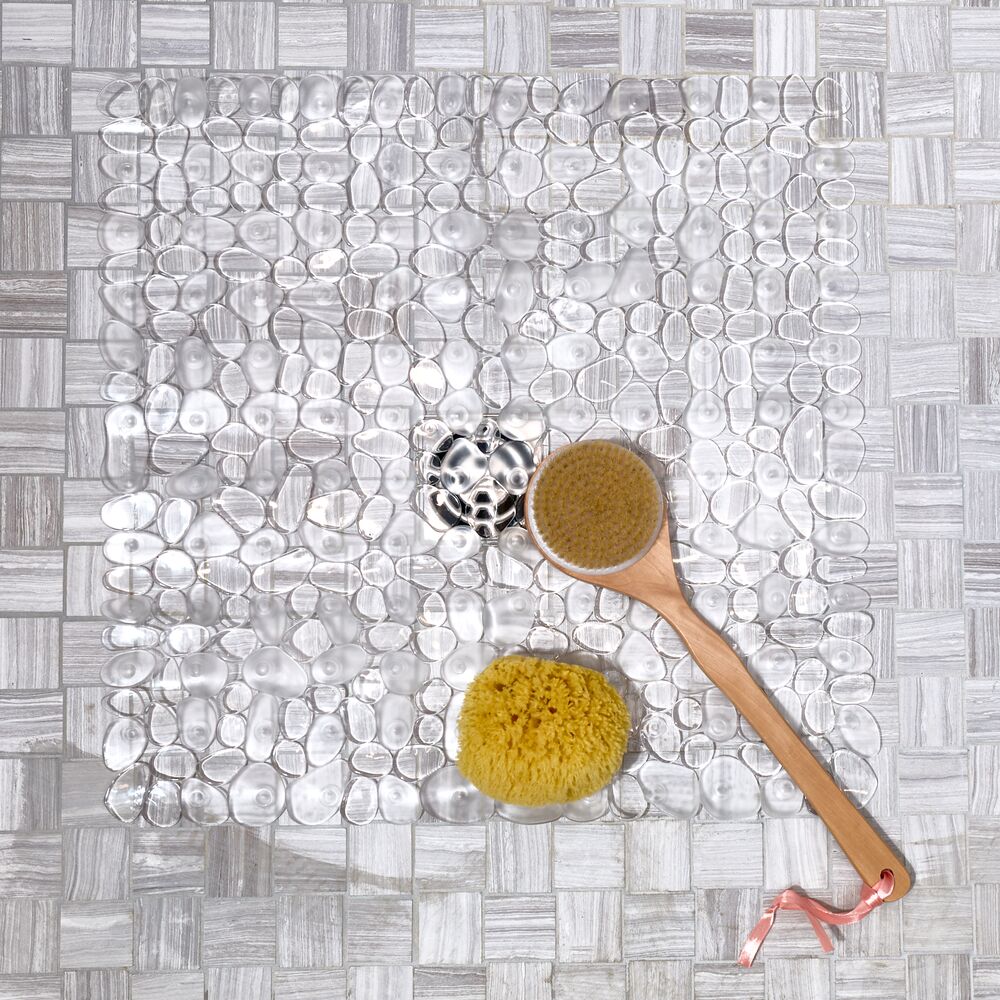 iDesign Pebblz Square Shower Mat in Clear - Image 6