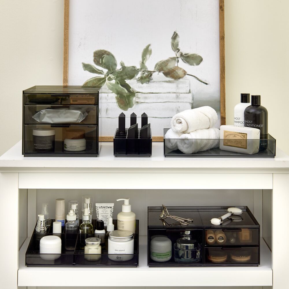 Tall Plastic Cosmetic 3-Drawer Organizer - Image 2