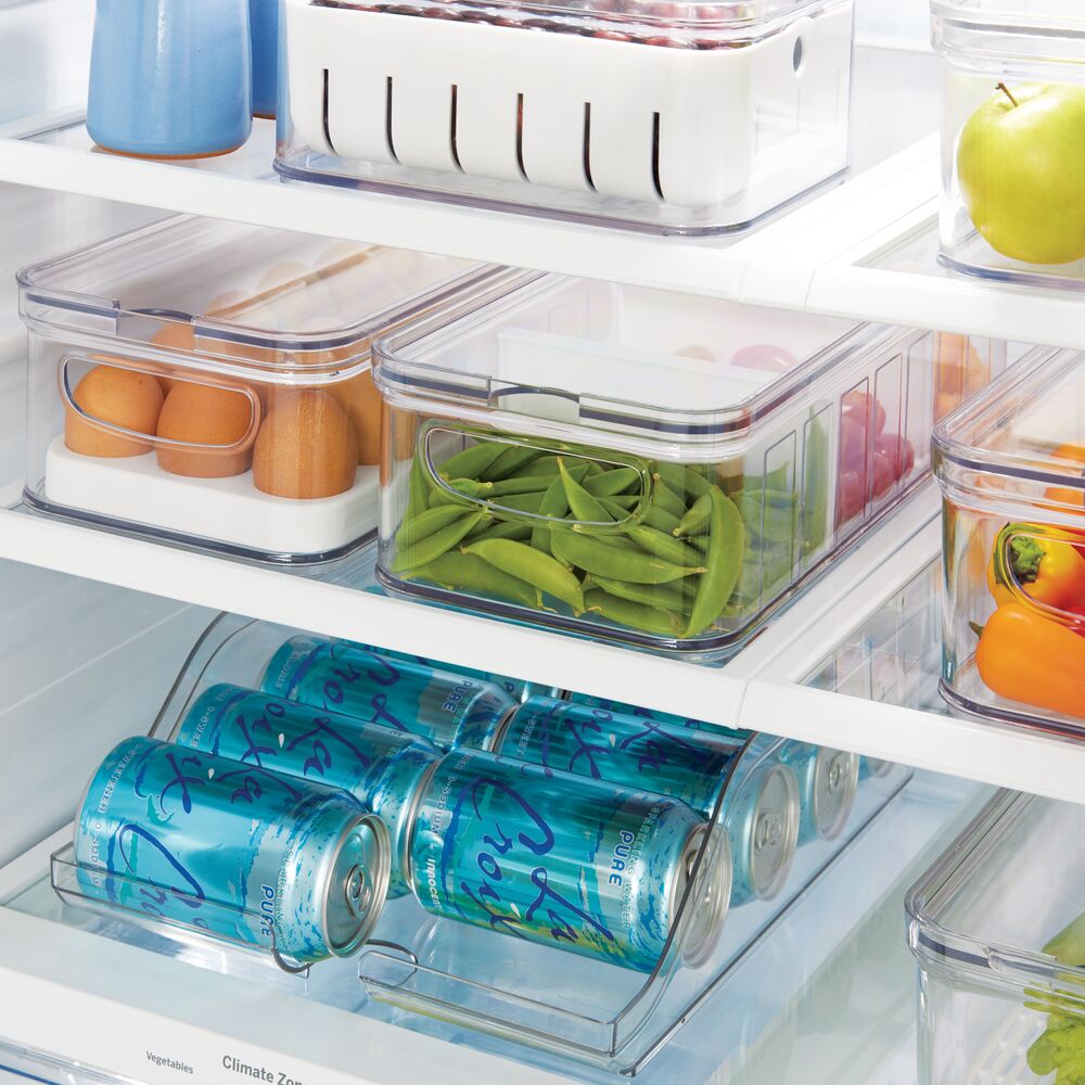 iDesign Crisp Large Divided Bin made with Recycled Plastic in Clear - Image 3