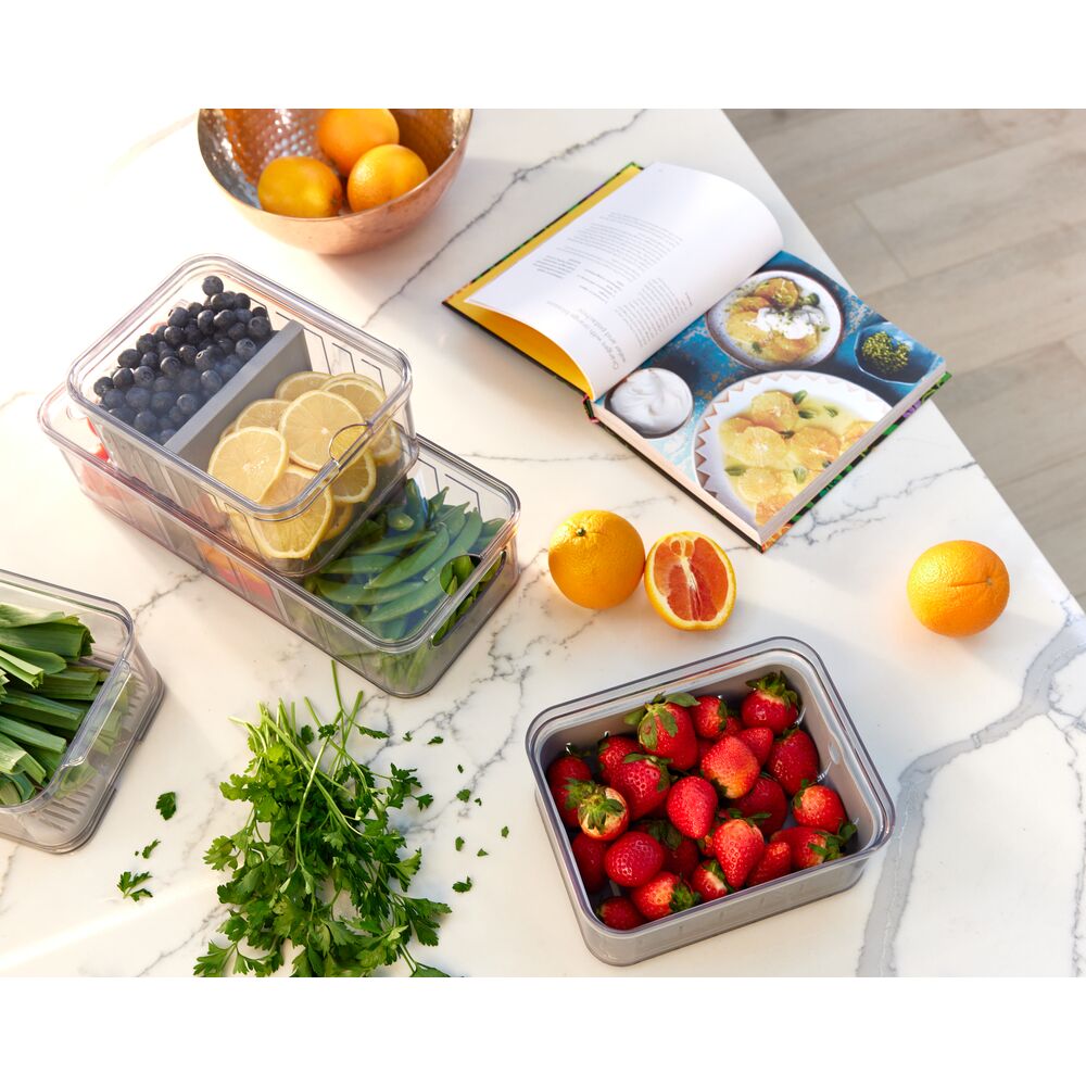 iDesign BPA Free Recycled Crisp Fridge Divided Bin 8.32x 6.32x 3.76 - Image 2