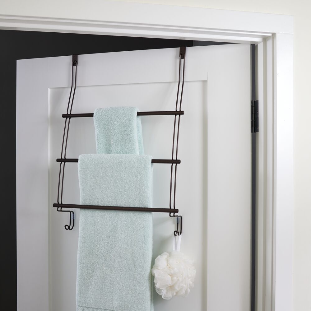 Classico Over Shower Door Towel Rack 3 Bronze - Image 5