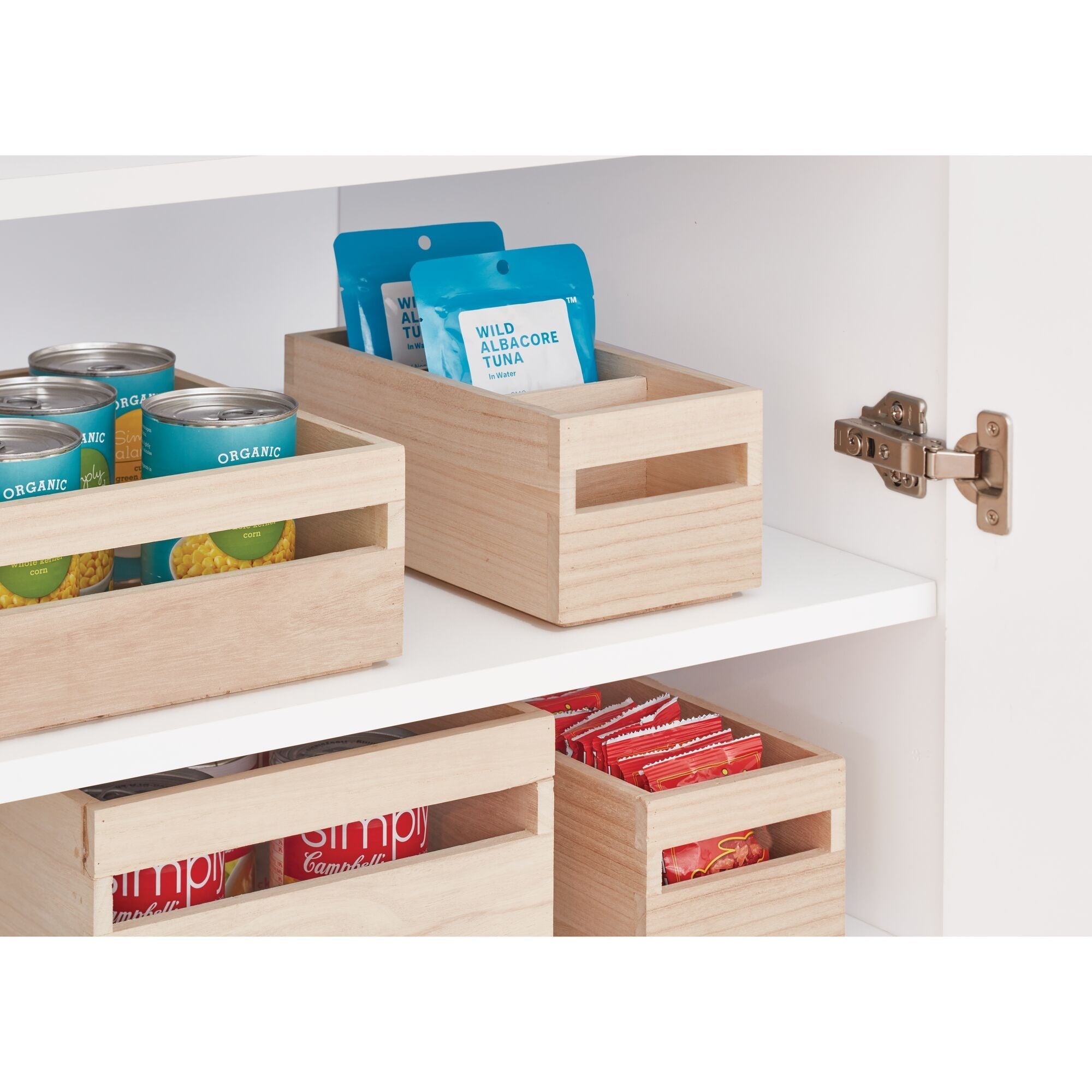 iDesign EcoWood Natural Paulownia Wood Storage Bin with Handles - Image 9
